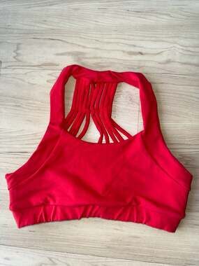 925 Fit Multi Task Red Strappy Back Sports Bra Size Small